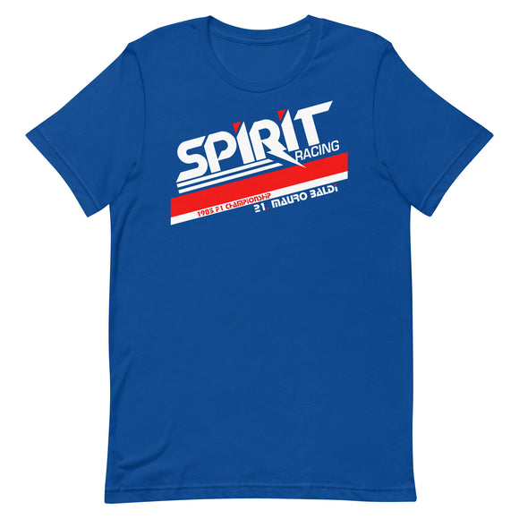 SPIRIT RACING - MAURO BALDI - 1985 F1 SEASON - Unisex t-shirt