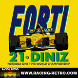 FORTI FG01 - PEDRO DINIZ - 1995 F1 SEASON - Short-Sleeve Unisex T-Shirt
